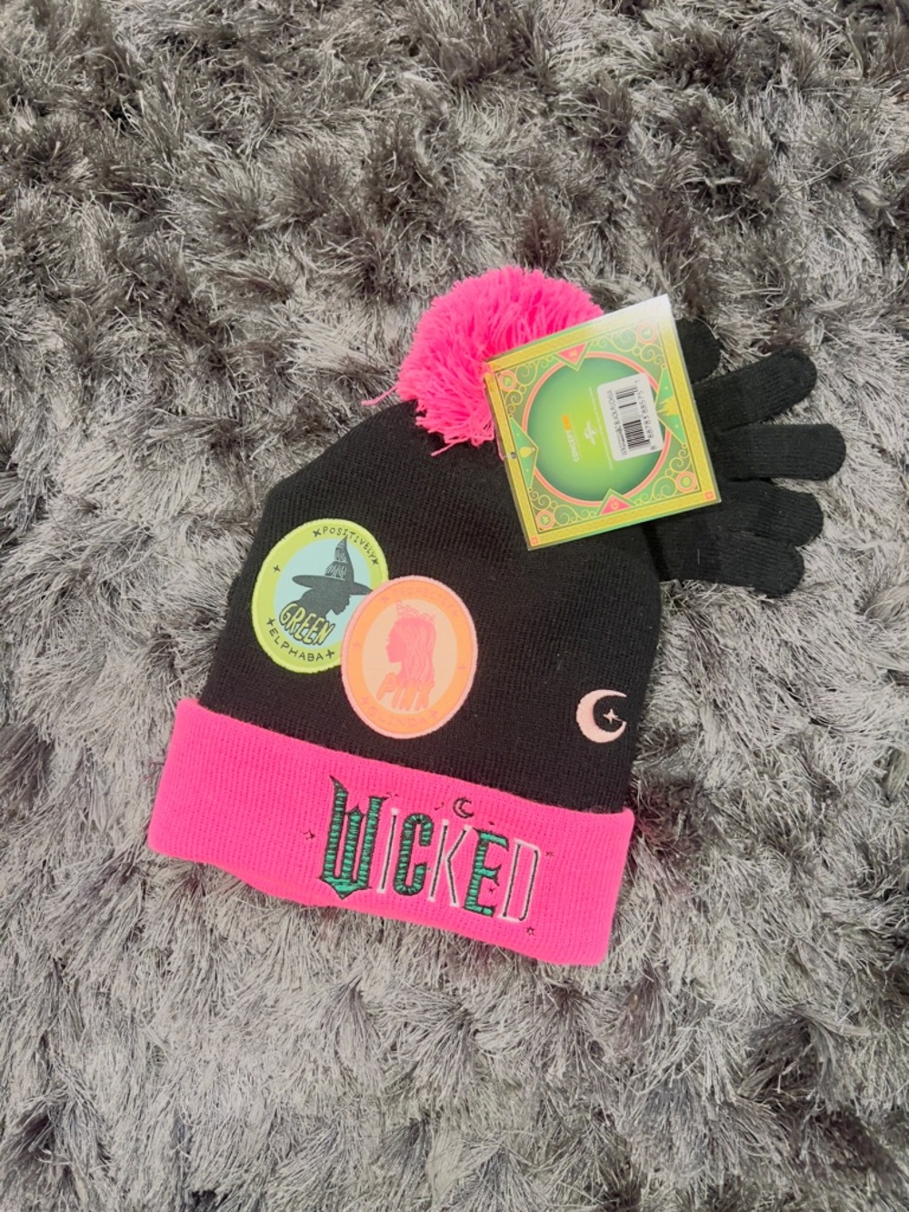 Kids Wicked Hat with Pom Pom and Gloves